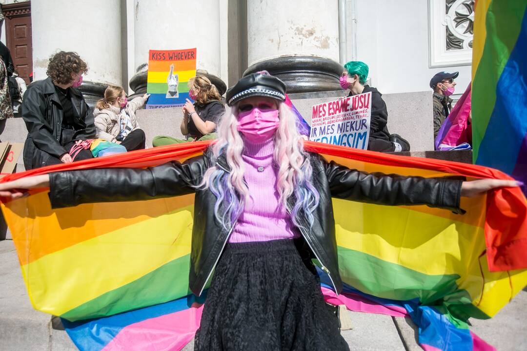 Į LGBT eitynes renkasi žmonės