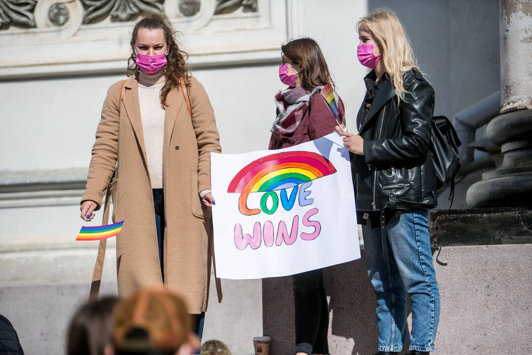 Į LGBT eitynes renkasi žmonės