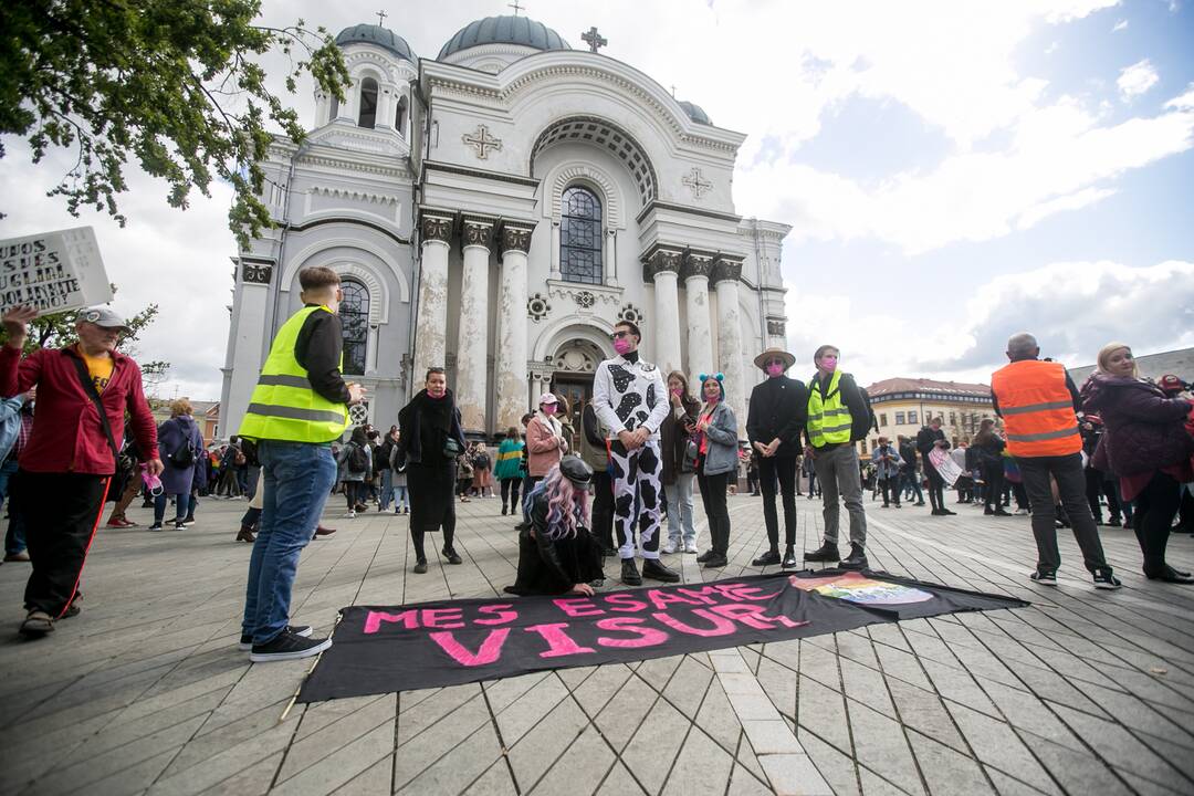 Į LGBT eitynes renkasi žmonės