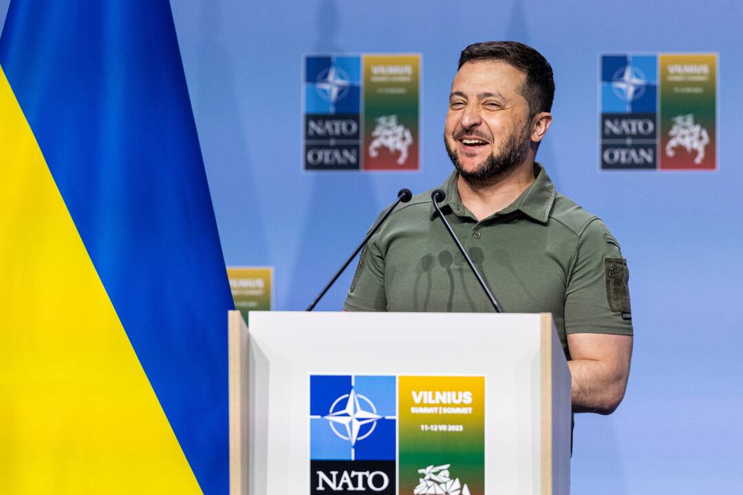 V. Zelenskio spaudos konferencija NATO viršūnių susitikime Vilniuje