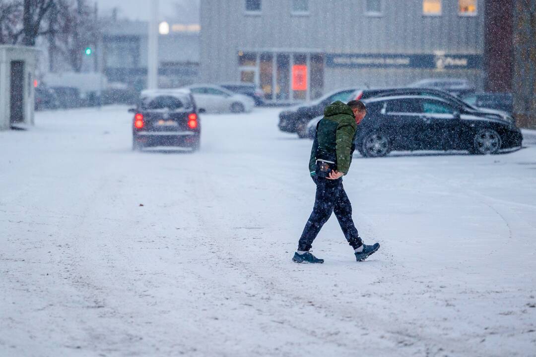 Kauną nuklojo sniegas