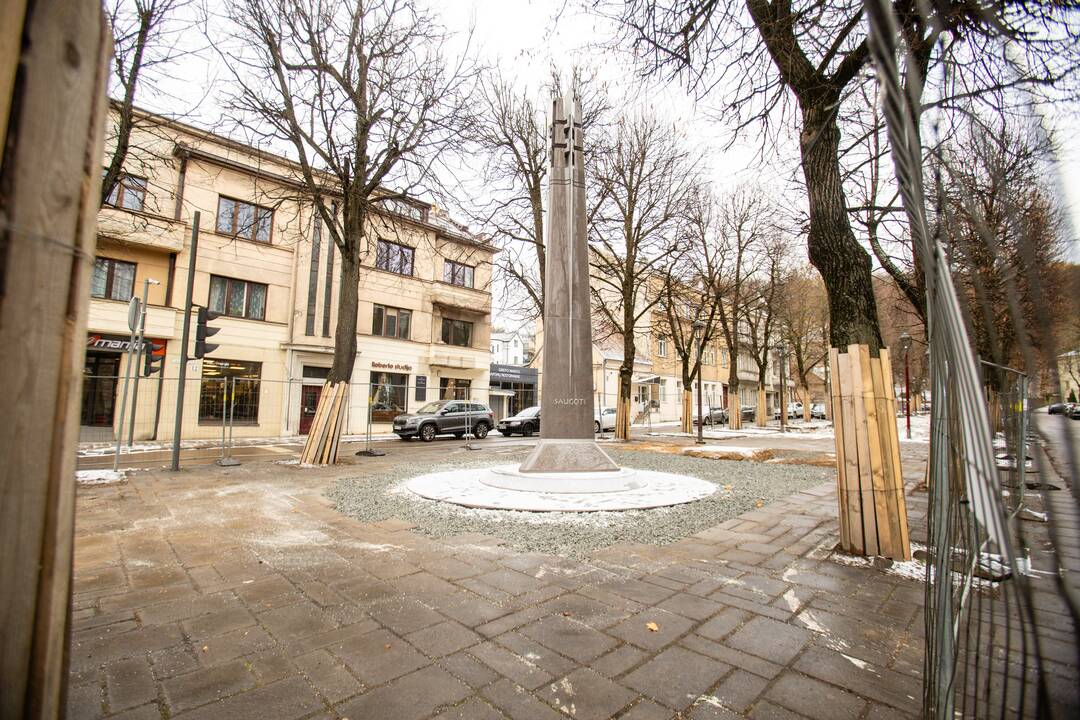 Policijos 100-mečiui skirtas obeliskas Kaune
