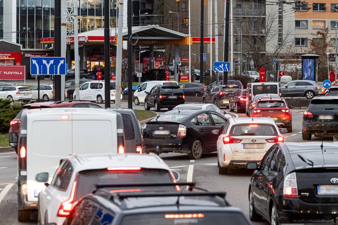 Prieššventinės automobilių spūstys Vilniuje