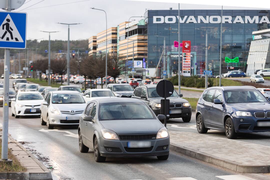 Prieššventinės automobilių spūstys Vilniuje