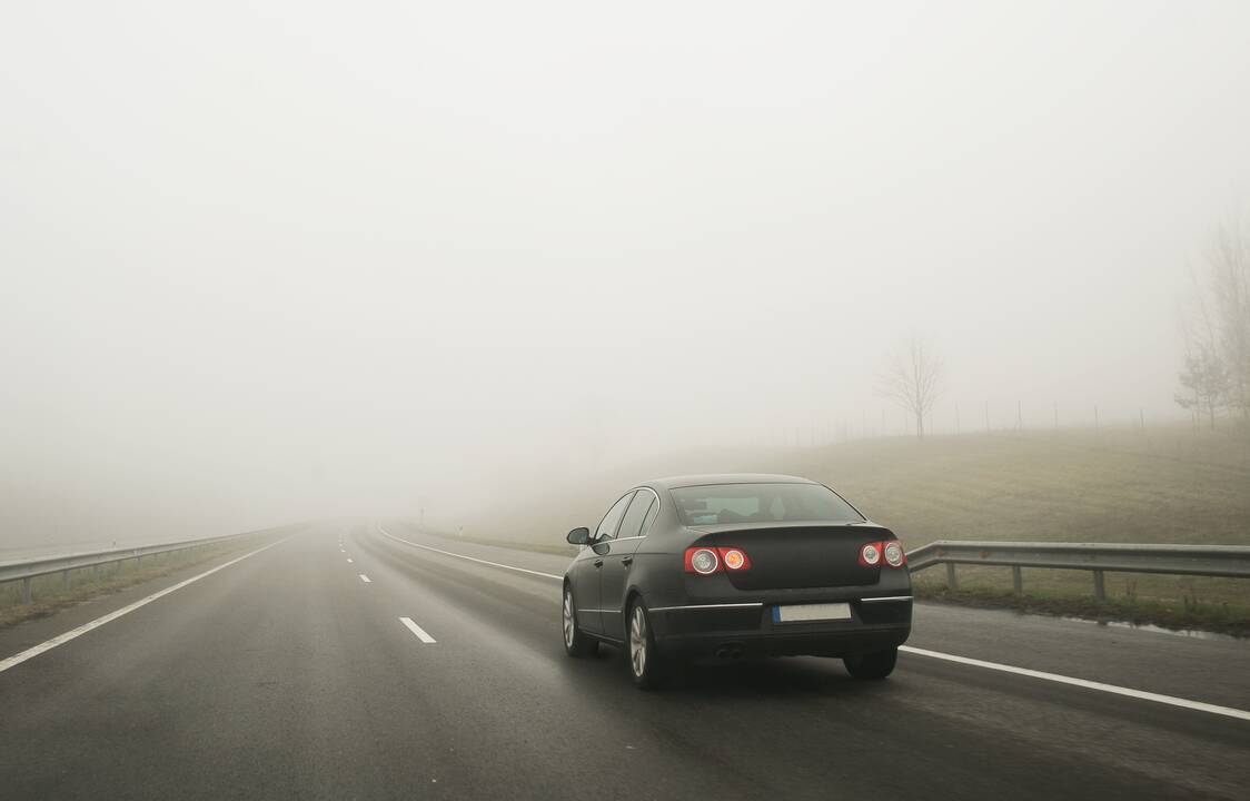 Kelininkai: dėl lietaus arba dulksnos šalies kelių dangos šlapios