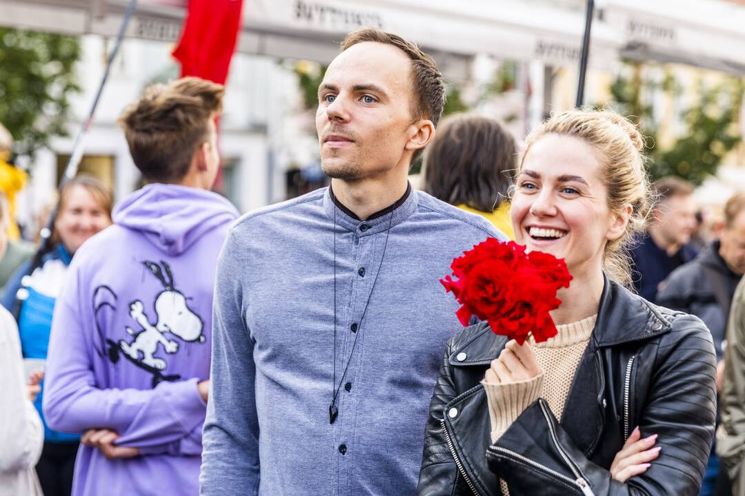 „Tautiškos giesmės“ giedojimas Vinco Kudirkos aikštėje