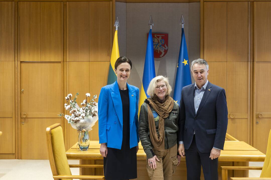 V. Čmilytė-Nielsen susitiko su Ukrainos savanore paramedike J. Pajevska-Taira