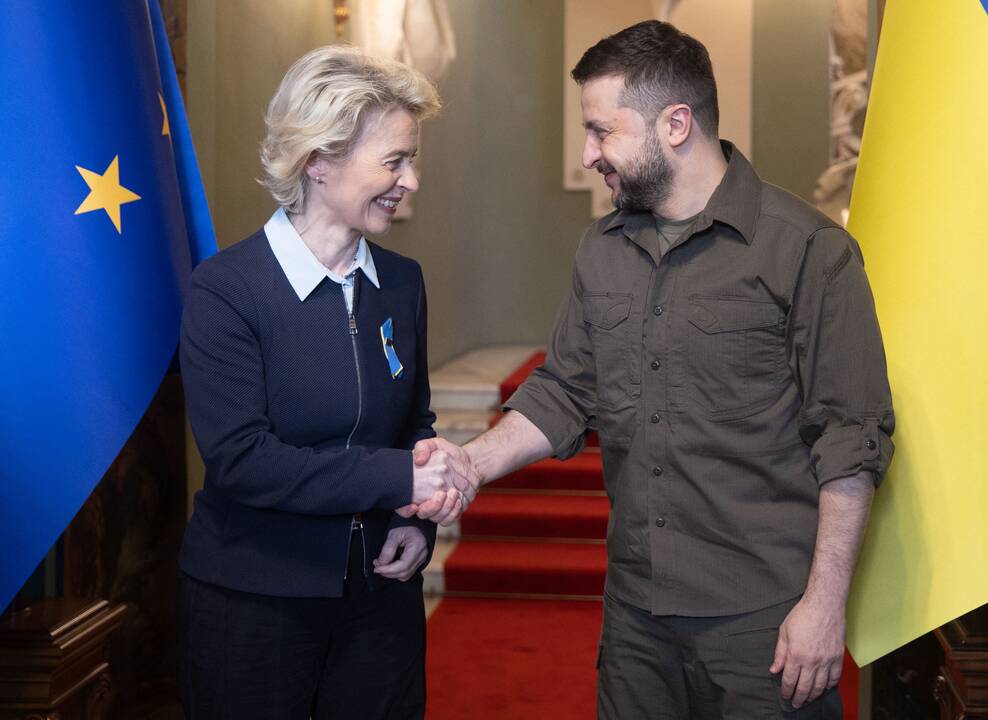 Asociatyvi Ursulos von der Leyen ir Volodymyro Zelenskio nuotr.