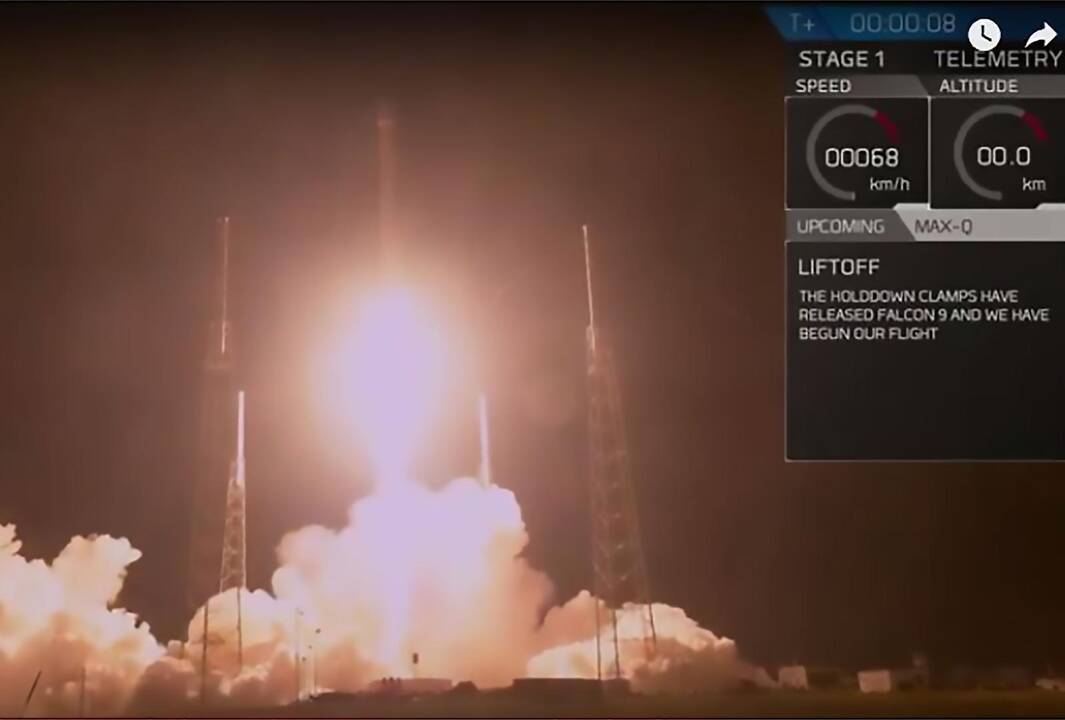 „SpaceX“ raketos iškeltas JAV karinis palydovas nepasiekė numatytos orbitos
