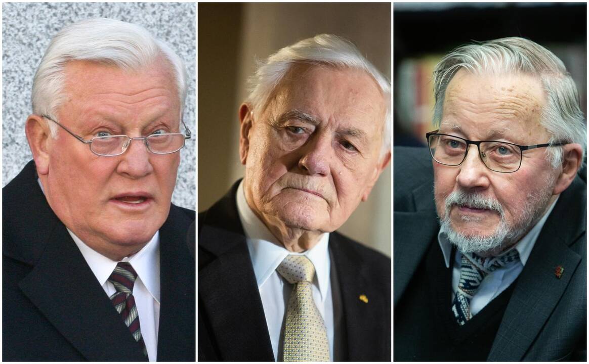 Vytautas Landsbergis (kairėje), Valdas Adamkus ir Algirdas Brazauskas.