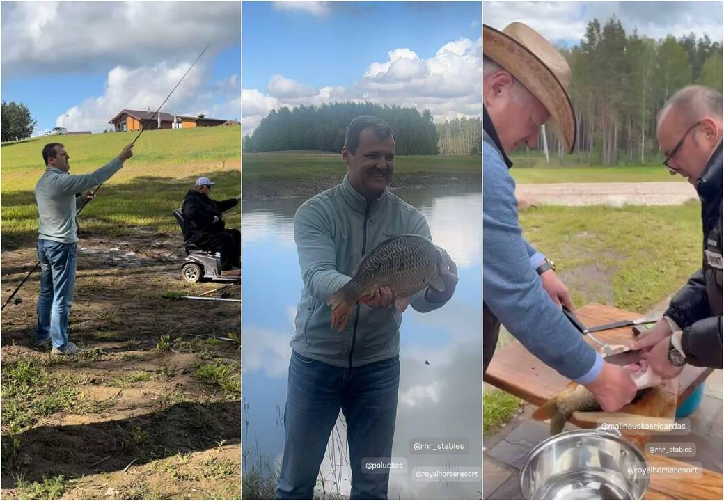 Premjeras apie poilsį žirgyne: plepėsi, žuvies nepagausi, ją pagavau, todėl liežuvį už dantų laikiau