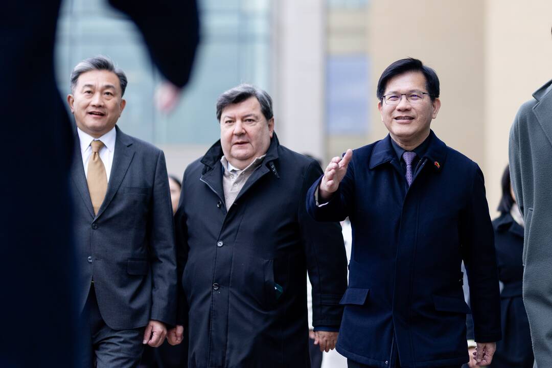 Taivaniečių delegacija lankėsi prie Seimo barikadų
