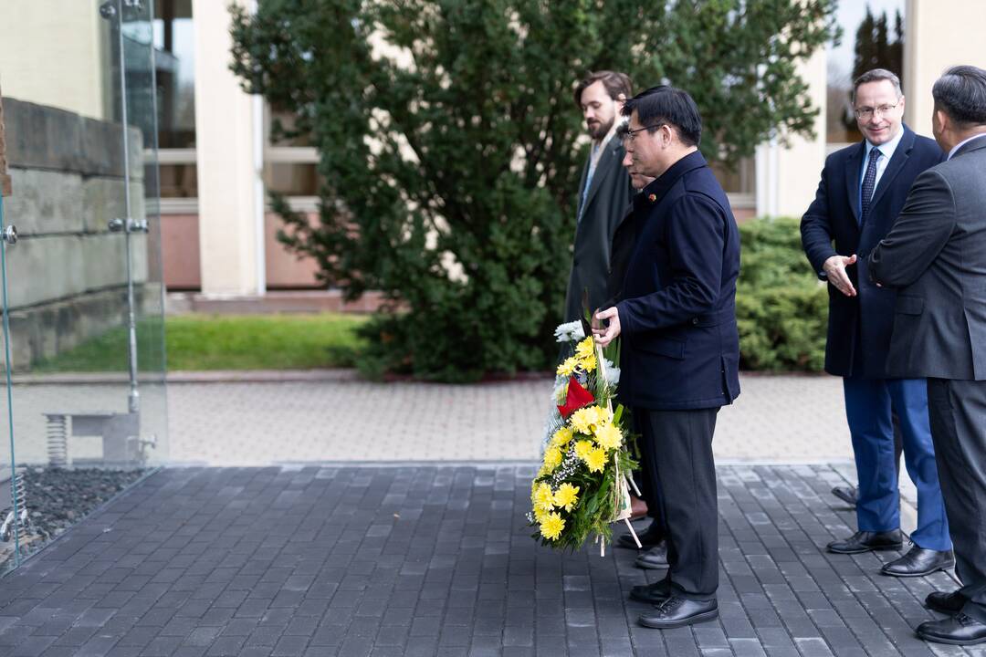 Taivaniečių delegacija lankėsi prie Seimo barikadų