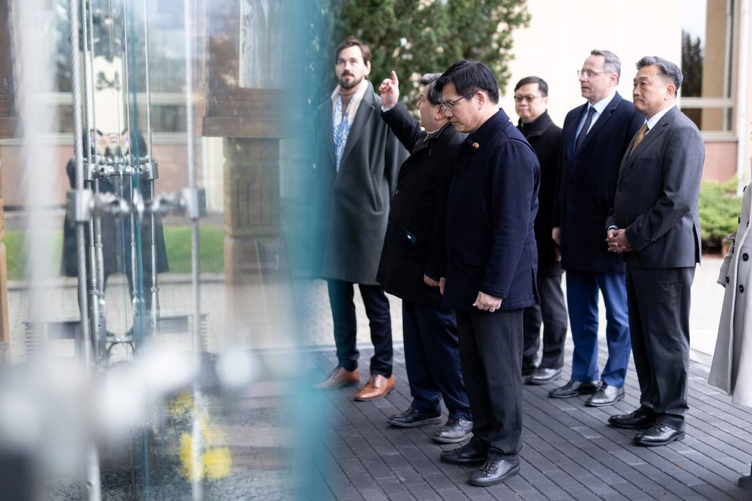 Taivaniečių delegacija lankėsi prie Seimo barikadų