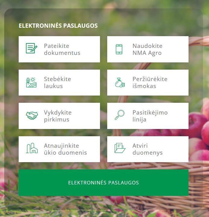 Prieiga prie NMA elektroniniu paslaugu NMA svetaineje www.nma.lt