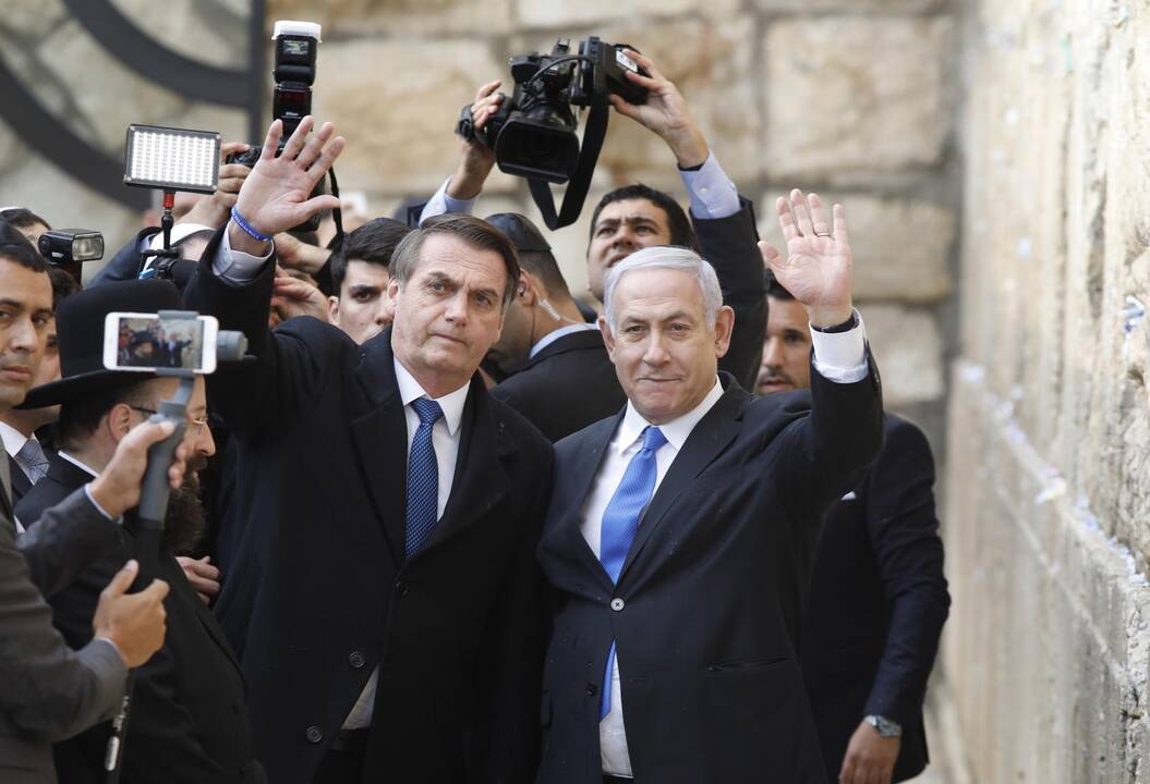 Jairas Bolsonaro (kairėje) ir Benjaminas Netanyahas