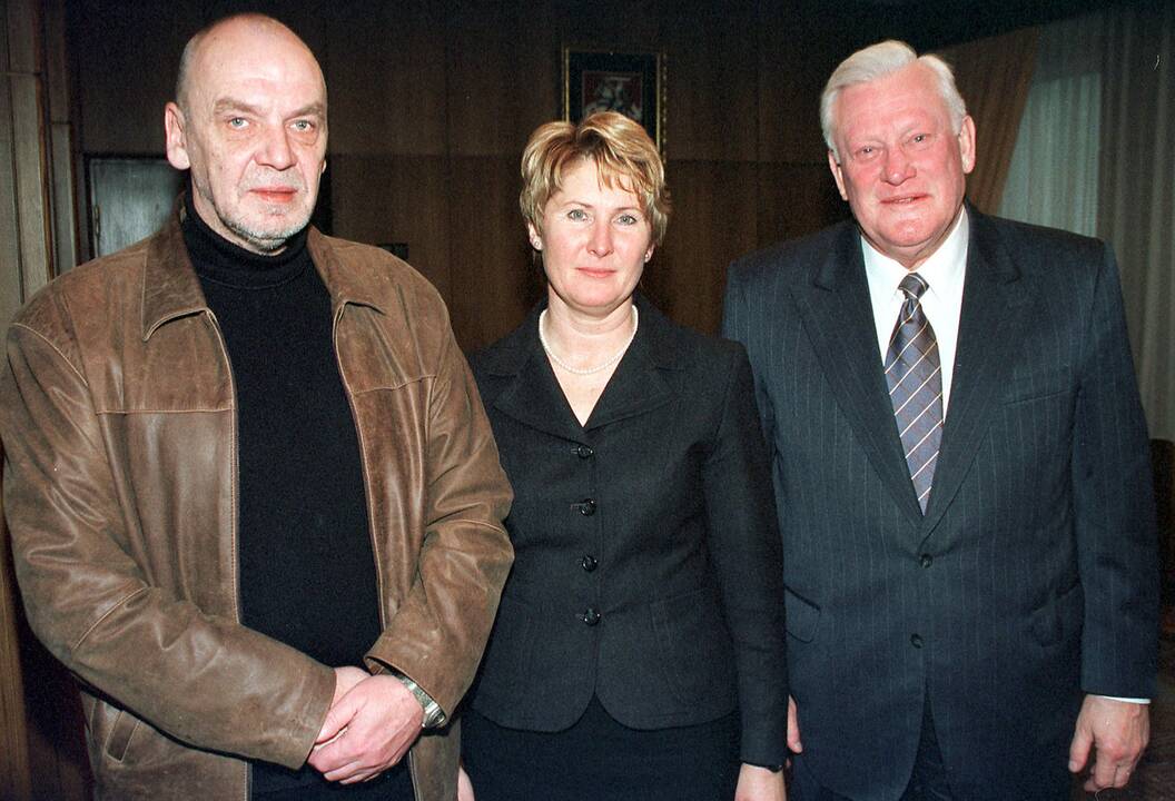 Oskaras Koršunovas (kairėje), Eimuntas Nekrošius, Andrius Mamontovas
