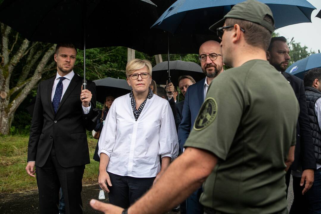 I. Šimonytės vizitas į pasienį su ES Vadovų Tarybos pirmininku