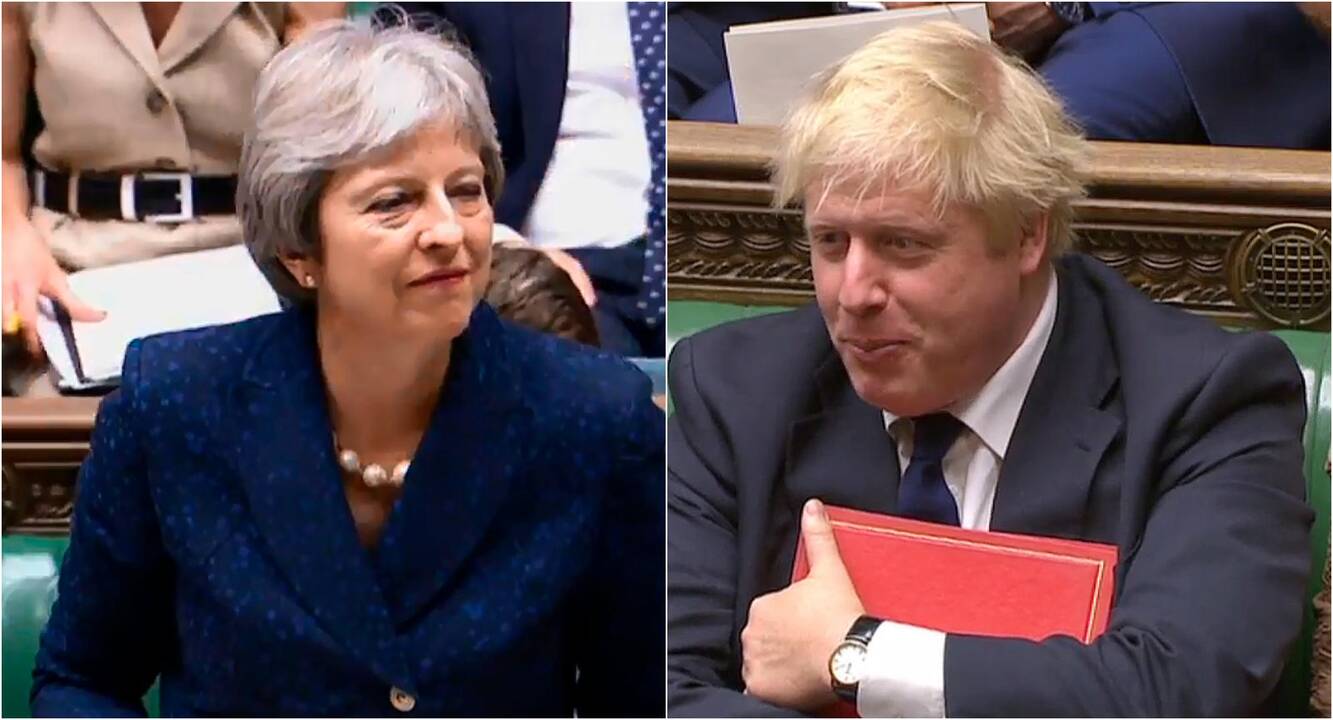 Theresa May ir Boris Johnson