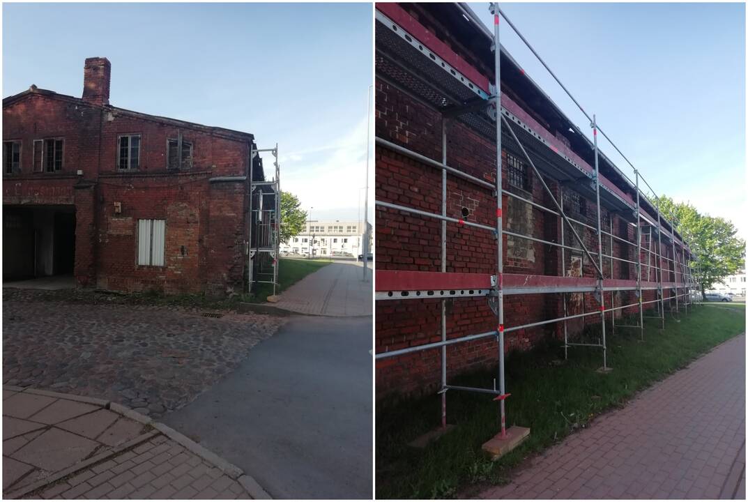 Pajudėjo: ruošiama tvarkyti Naujojo Sodo ir Jūros gatvių sankryžoje stovintį buvusio policijos komisariato priestatą.