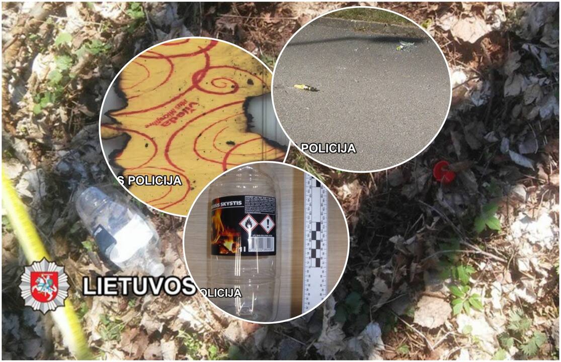 Įkaltis: įmonės teritorijoje apsaugininkai rado apdegusią šluostę ir butelį su degiu skysčiu.