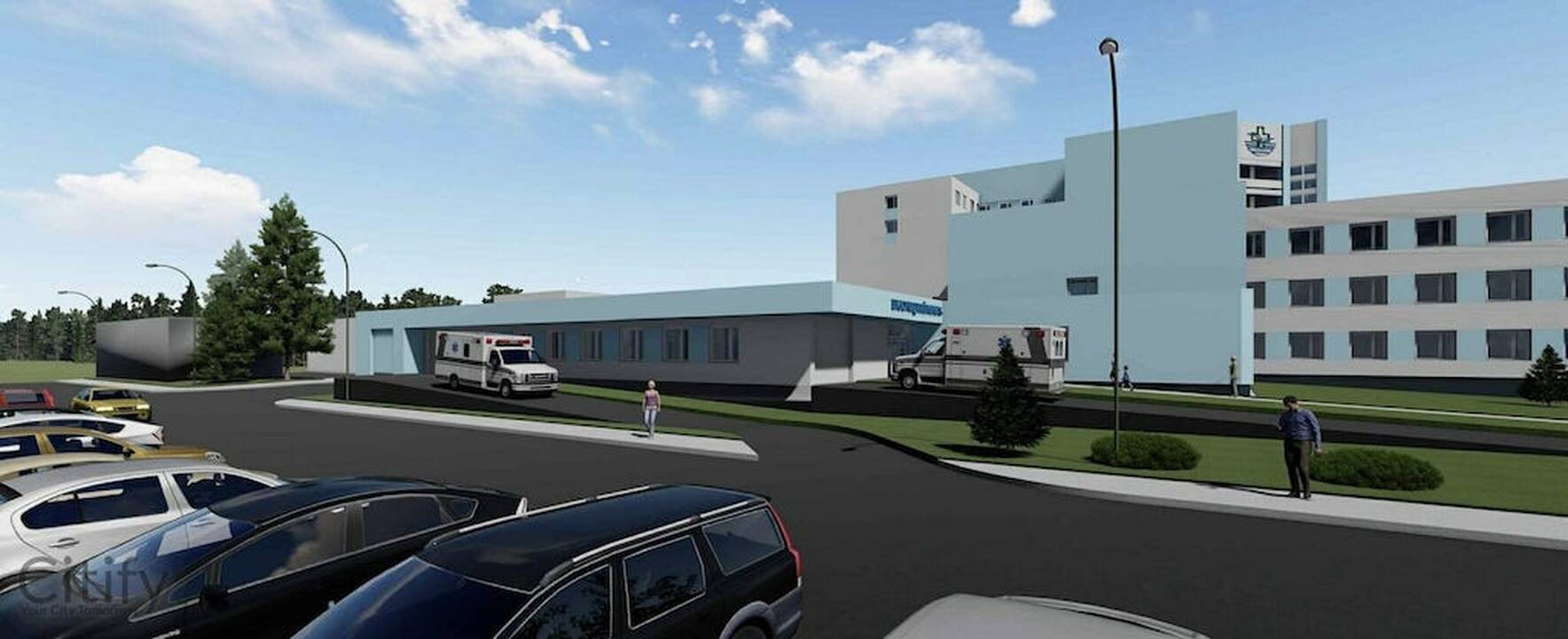 Vizualizacija: Klaipėdos jūrininkų ligoninės Ligonių priėmimo–skubiosios pagalbos skyriaus rekonstrukcija bus baigta 2023 m. vasarą.