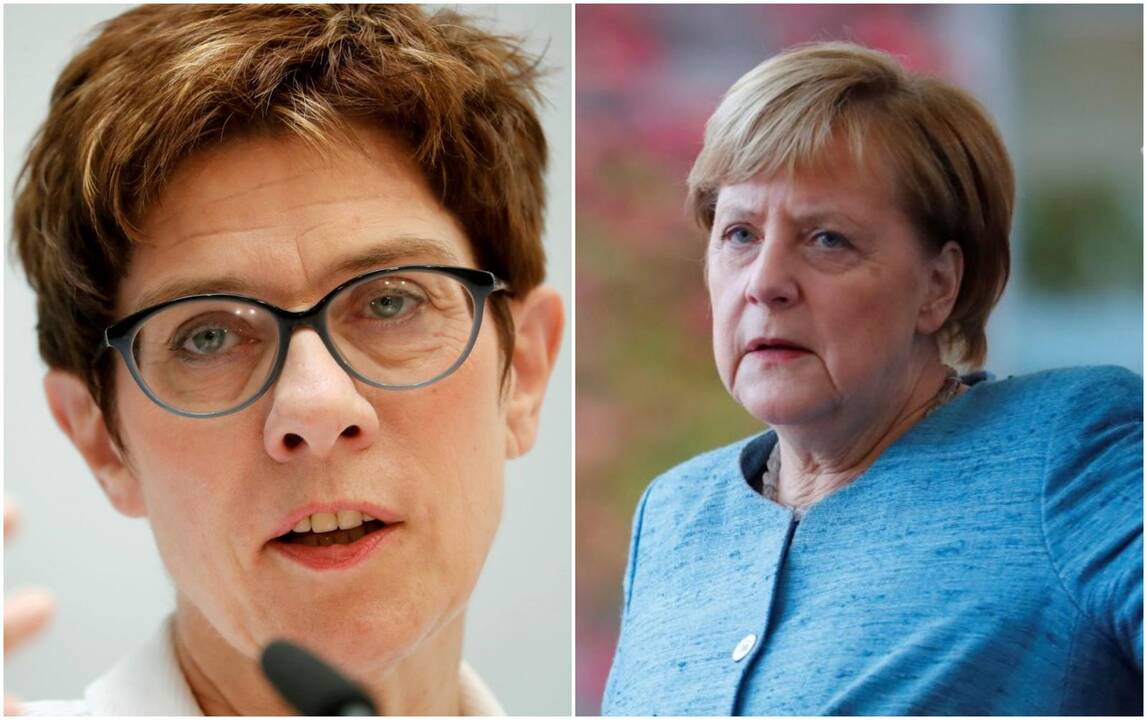 Annegret Kramp-Karrenbauer ir Angela Merkel