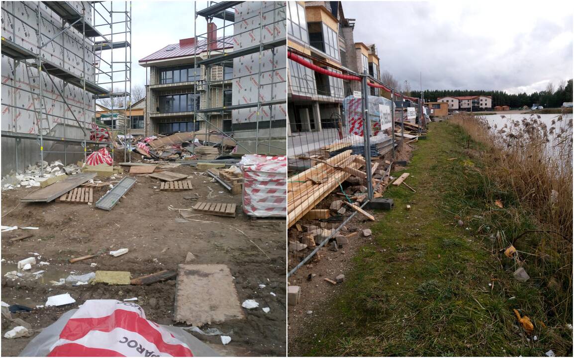 Aplinka: prabangius viešbučio tipo apartamentus statantys rangovai, sugėdinti gyventojų, mėgina sėti abejonių, jog visos šios šiukšlės gali būti ir visai ne jų paliktos statybinės atliekos.