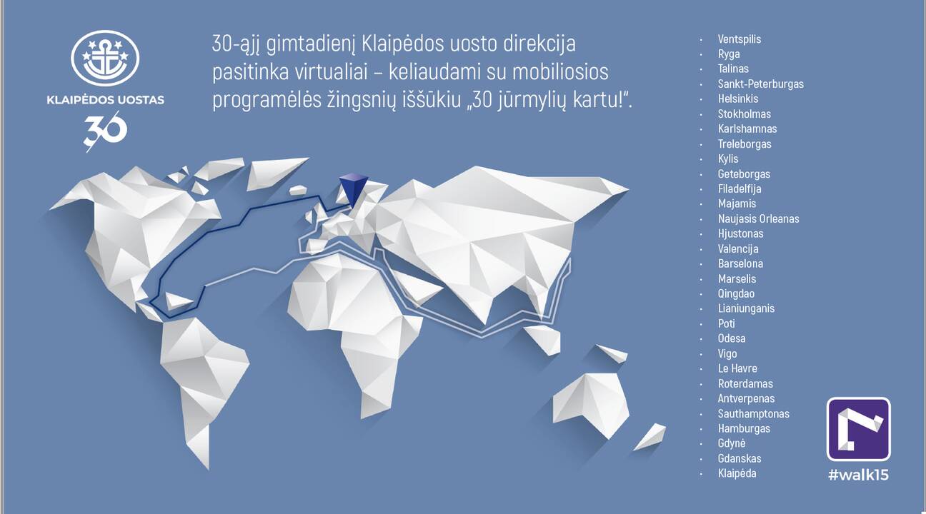 Iššūkis: per trumpą laiką vizualiai kviečiama aplankyti net 30 Europos ir Pasaulio uostų.