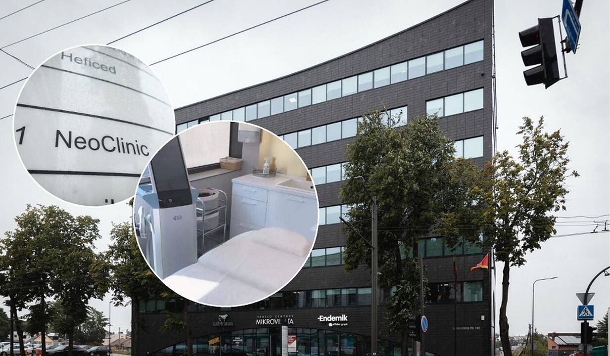 Priedanga: procedūras nelegaliu aparatu G.Misevičienė atlieka šiame pastate veikiančios klinikos "Neoclinic" patalpose, jos vardu siekia prisidengti.