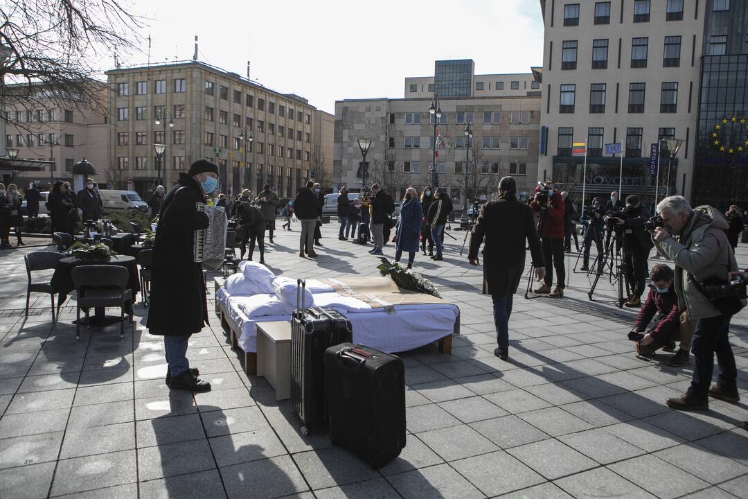 Protestas Vilniuje „Paskutinė verslo vakarienė“ 