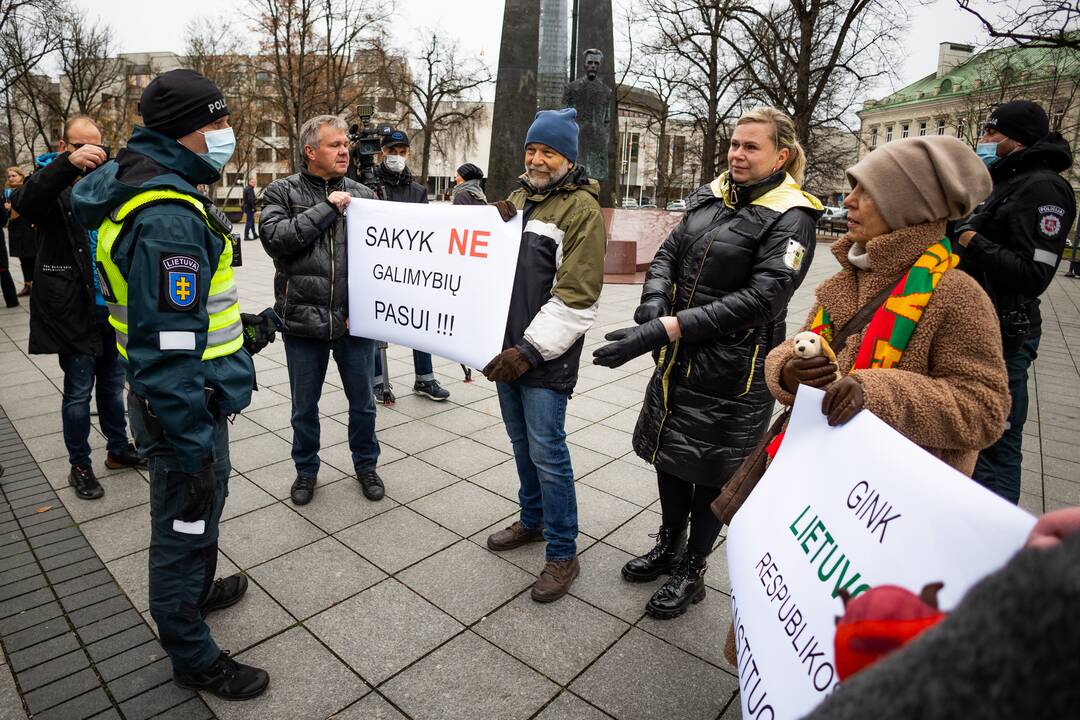 Protestas Vilniuje prieš galimybių pasą vaikams