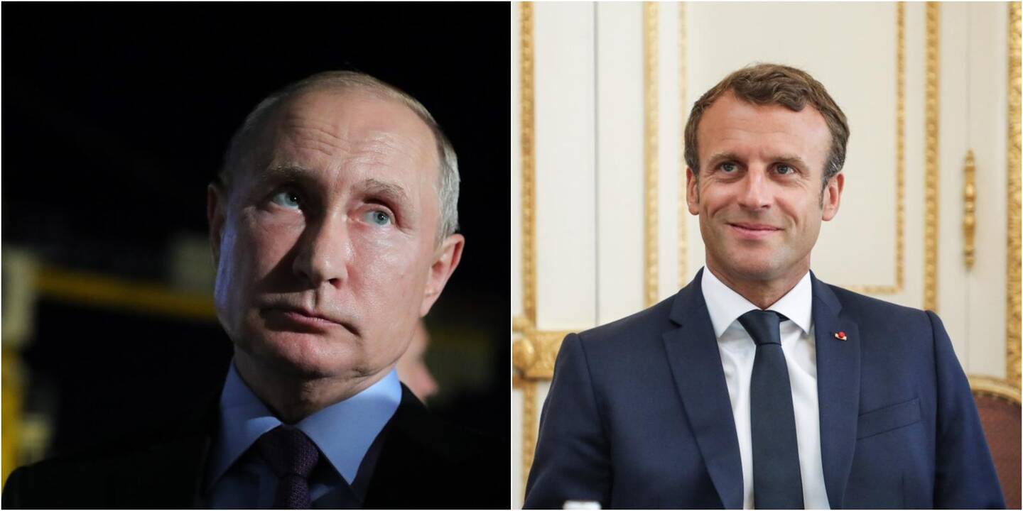 Vladimiras Putinas ir Emmanuelis Macronas