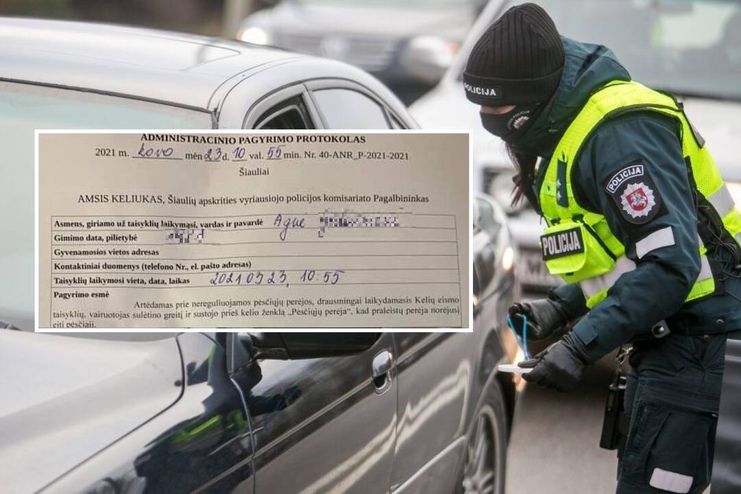 Būna ir taip: už taisyklių laikymąsi pareigūnai vairuotojai įteikė „pagyrimo protokolą“
