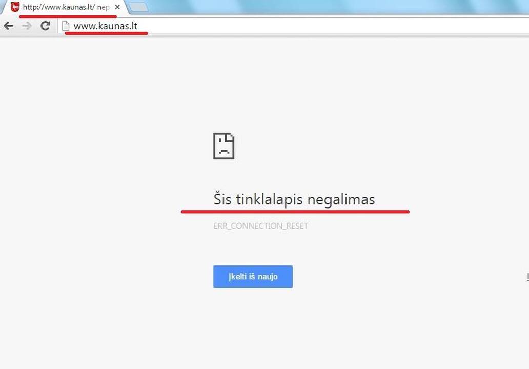 Kauno miesto savivaldybės interneto svetainė – vėl nepasiekiama