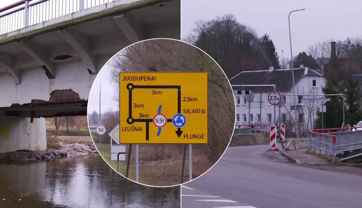 Žmones įkaitais pavertė užstrigusi tilto rekonstrukcija