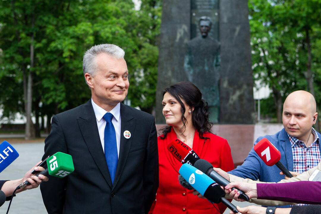 G. Nausėdos spaudos konferencija V. Kudirkos aikštėje