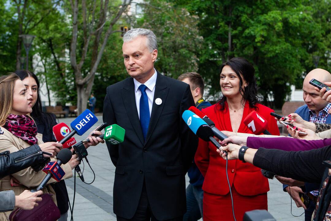 G. Nausėdos spaudos konferencija V. Kudirkos aikštėje