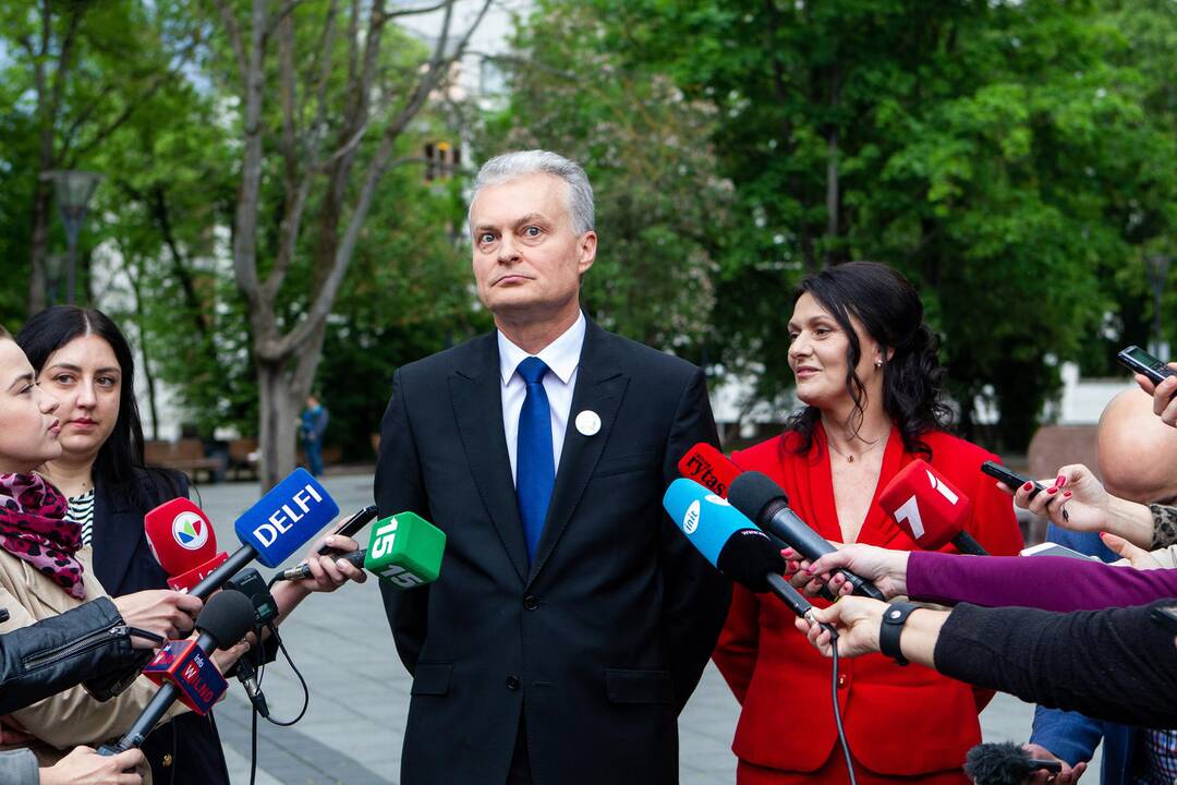 G. Nausėdos spaudos konferencija V. Kudirkos aikštėje