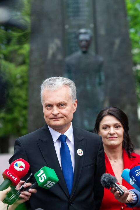 G. Nausėdos spaudos konferencija V. Kudirkos aikštėje