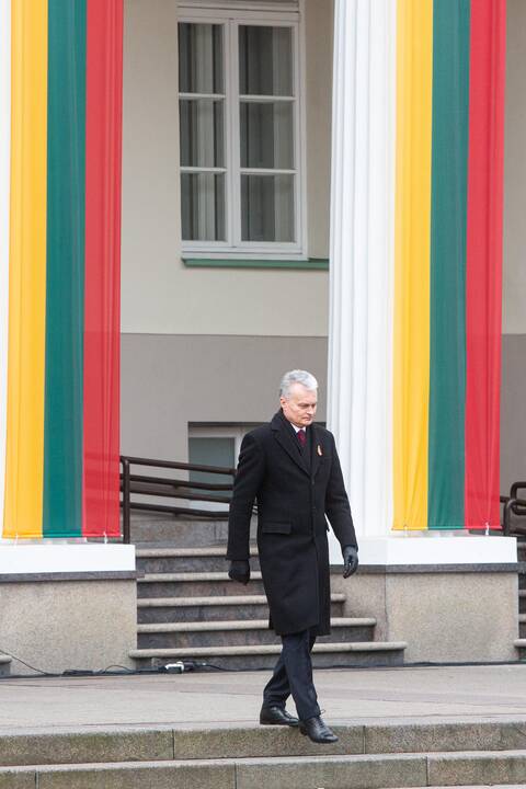 Trijų Baltijos valstybių vėliavų pakėlimo ceremonija S. Daukanto aikštėje