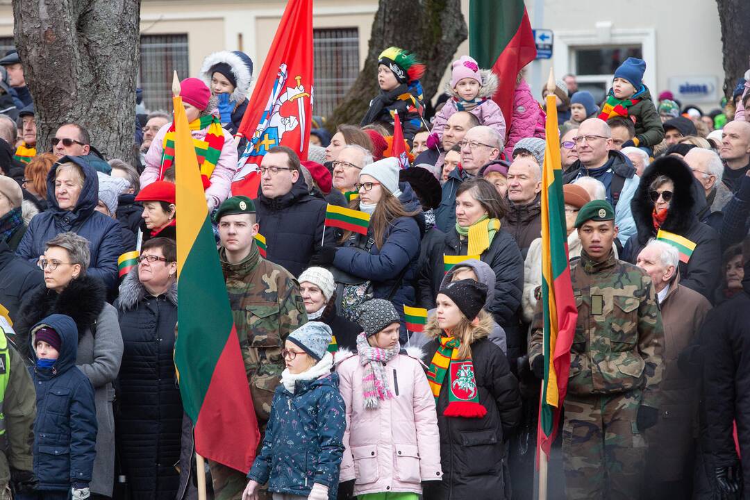 Trijų Baltijos valstybių vėliavų pakėlimo ceremonija S. Daukanto aikštėje