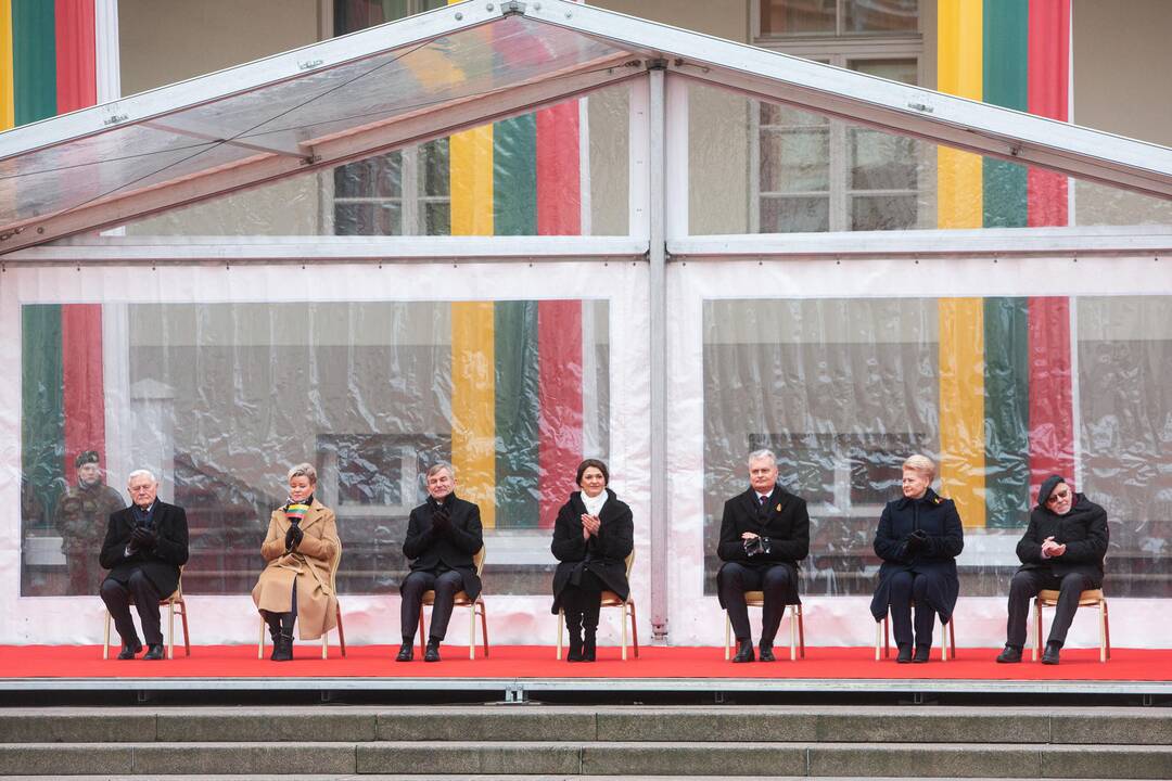 Trijų Baltijos valstybių vėliavų pakėlimo ceremonija S. Daukanto aikštėje