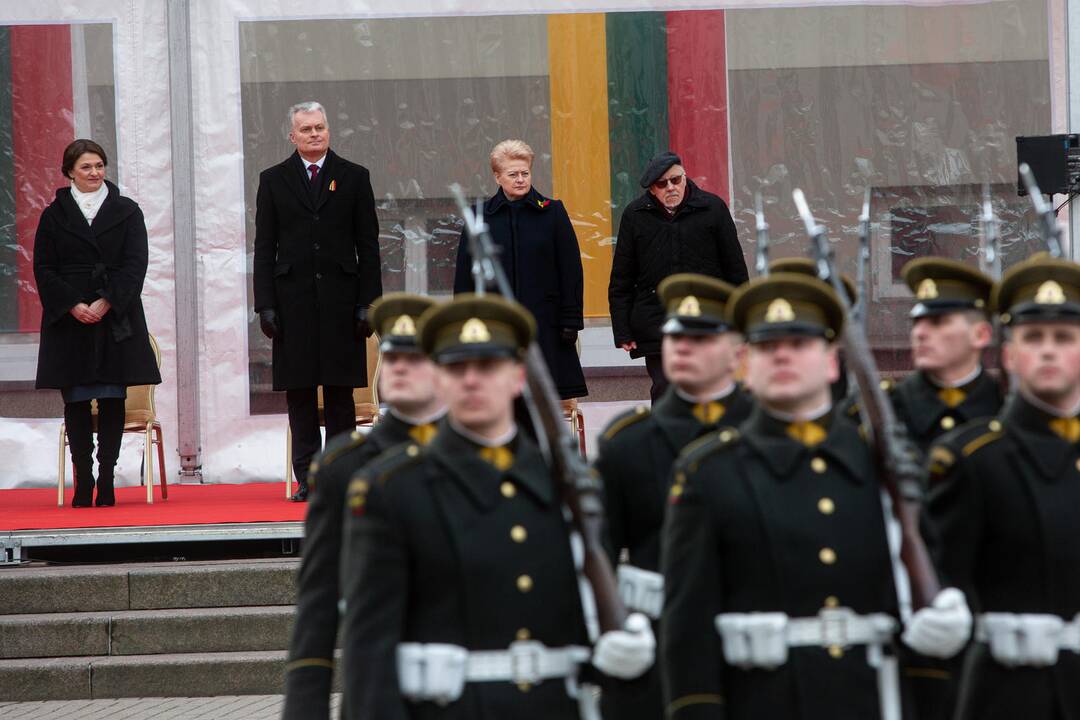 Trijų Baltijos valstybių vėliavų pakėlimo ceremonija S. Daukanto aikštėje