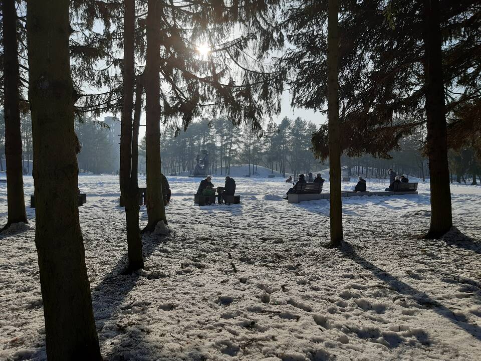 Saulėtos dienos išginė kauniečius į parkus