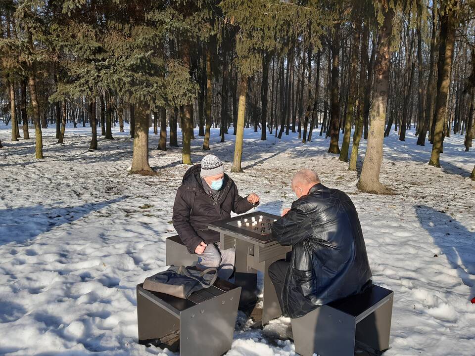 Saulėtos dienos išginė kauniečius į parkus
