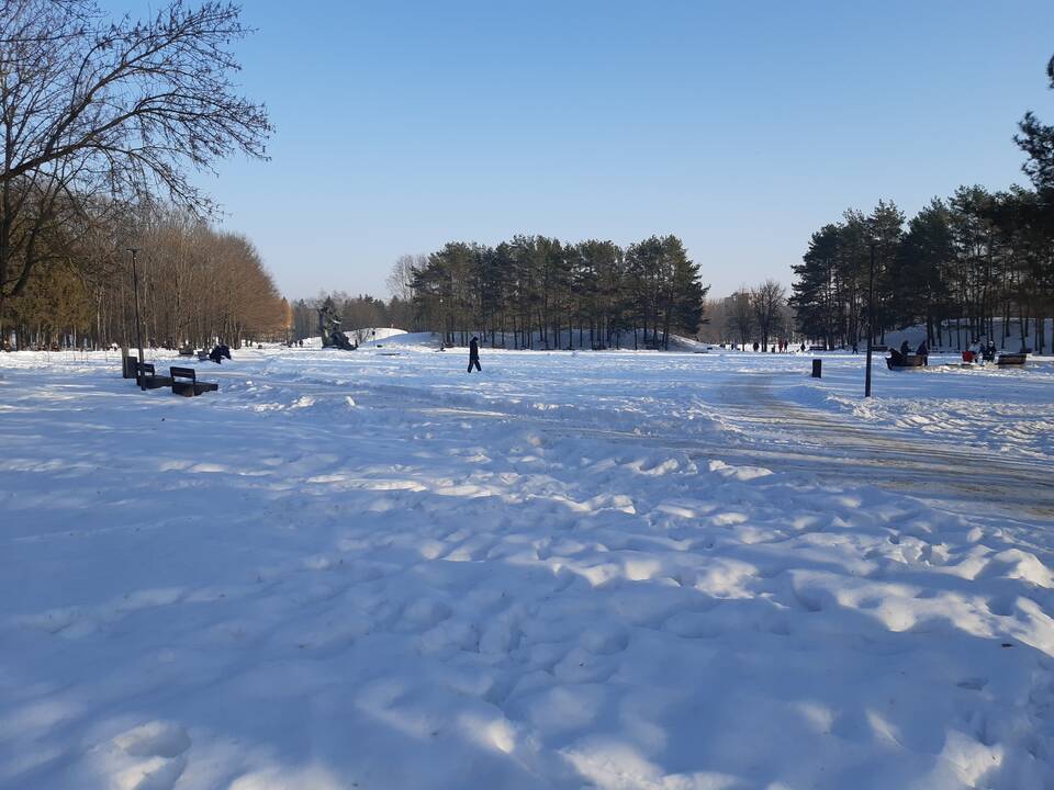 Saulėtos dienos išginė kauniečius į parkus