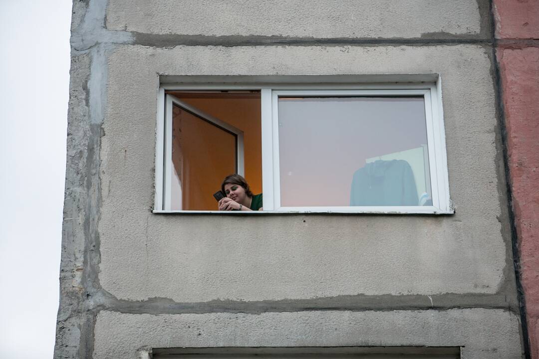 Gaisras Taikos prospekto daugiabutyje