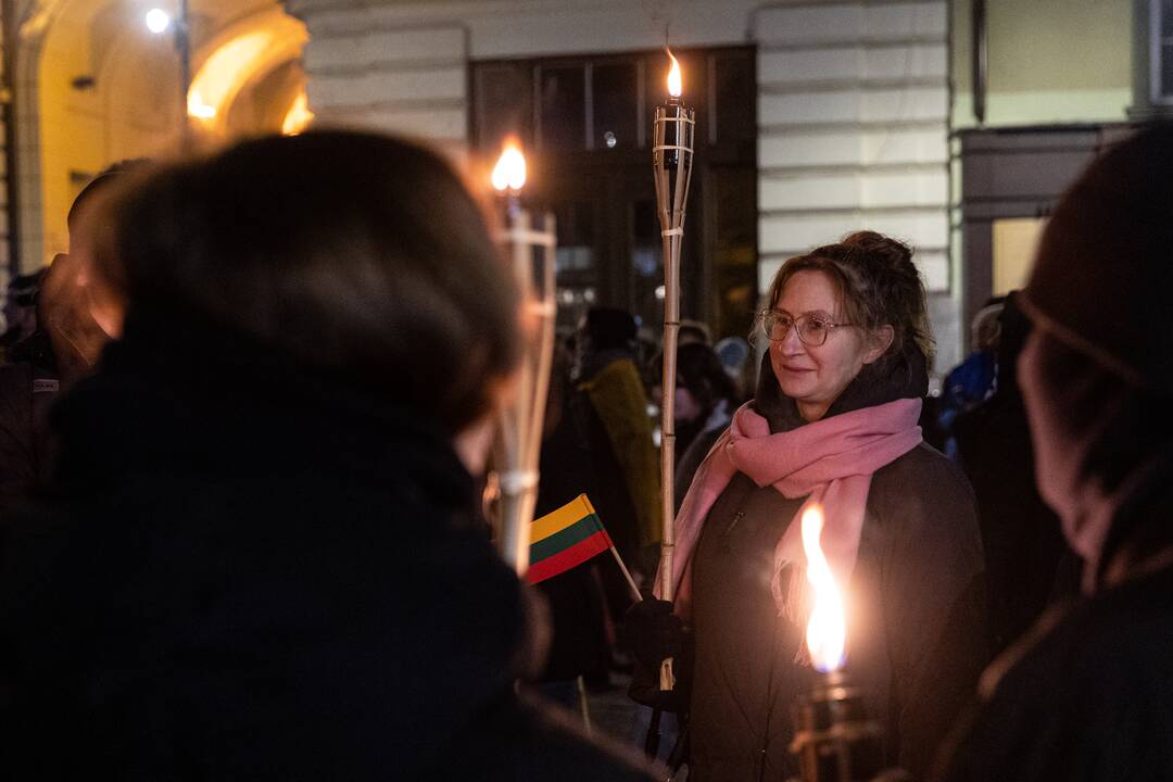 Nacionalinio susivienijimo eisena su deglais