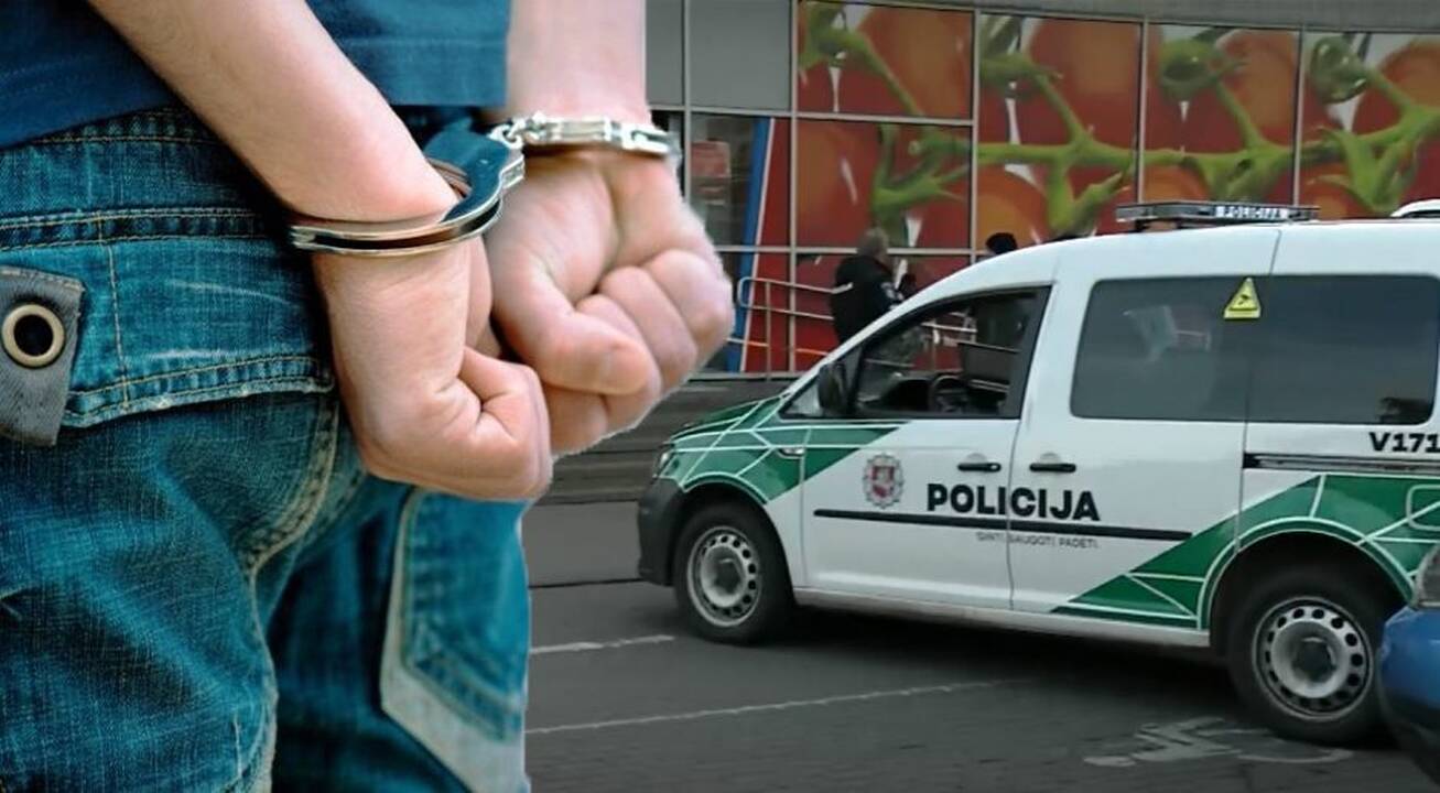 Incidentas Kauno prekybos centre: sulaikoma vagišių porelė sužalojo apsaugininką